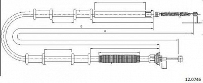CABOR 120746 -  Трос, стояночная тормозная система
