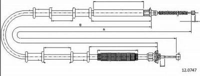 CABOR 120747 -  Трос, стояночная тормозная система