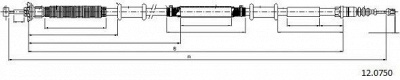 CABOR 120750 -  Трос, стояночная тормозная система