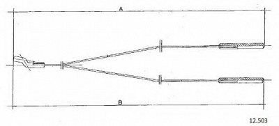 CABOR 12503 - Тросик заслонки отопителя