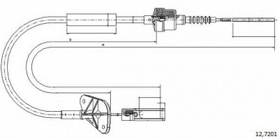 CABOR 127201 - Трос, управление сцеплением