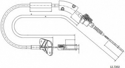 CABOR 127202 - Трос, управление сцеплением