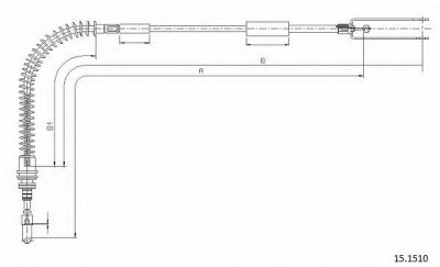CABOR 151510 -  Трос, управление сцеплением