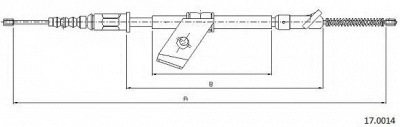 CABOR 170014 -  Трос, стояночная тормозная система
