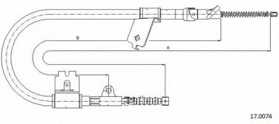 CABOR 170074 -  Трос, стояночная тормозная система
