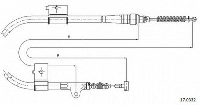 CABOR 170332 -  Трос, стояночная тормозная система