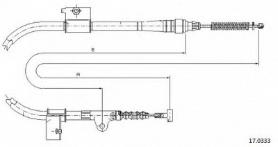 CABOR 170333 -  Трос, стояночная тормозная система