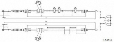 CABOR 170510 -  Трос, стояночная тормозная система