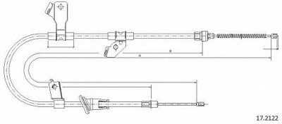 CABOR 172122 -  Трос, стояночная тормозная система