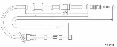 CABOR 172211 -  Трос, стояночная тормозная система