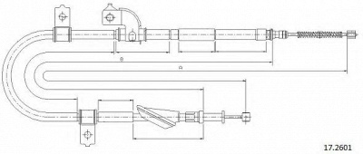 CABOR 172601 -  Трос, стояночная тормозная система