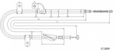 CABOR 172609 -  Трос, стояночная тормозная система