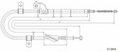 CABOR 172610 -  Трос, стояночная тормозная система