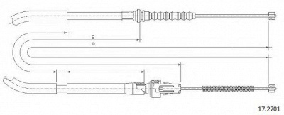 CABOR 172701 -  Трос, стояночная тормозная система