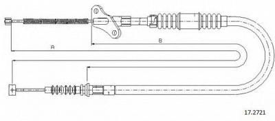 CABOR 172721 -  Трос, стояночная тормозная система