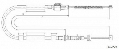 CABOR 172724 -  Трос, стояночная тормозная система
