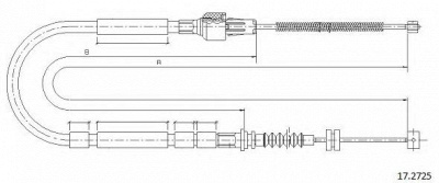CABOR 172725 -  Трос, стояночная тормозная система