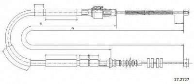 CABOR 172727 -  Трос, стояночная тормозная система
