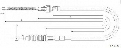 CABOR 172733 -  Трос, стояночная тормозная система