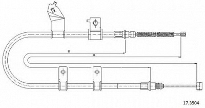CABOR 173504 -  Трос, стояночная тормозная система