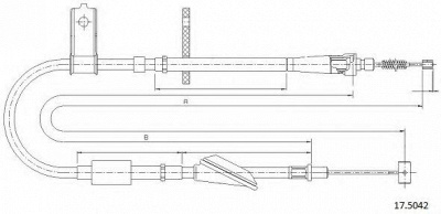 CABOR 175042 -  Трос, стояночная тормозная система