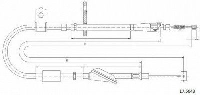 CABOR 175043 -  Трос, стояночная тормозная система