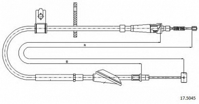 CABOR 175045 -  Трос, стояночная тормозная система