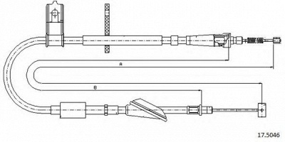 CABOR 175046 -  Трос, стояночная тормозная система