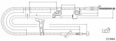 CABOR 175061 -  Трос, стояночная тормозная система