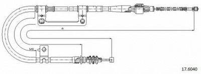 CABOR 176040 -  Трос, стояночная тормозная система