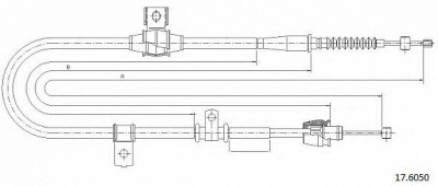 CABOR 176050 -  Трос, стояночная тормозная система