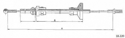 CABOR 18220 - Трос, управление сцеплением