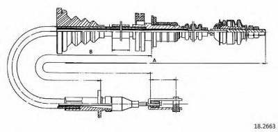 CABOR 182663 -  Трос, управление сцеплением