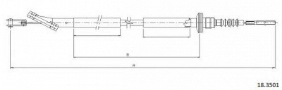 CABOR 183501 -  Трос, управление сцеплением