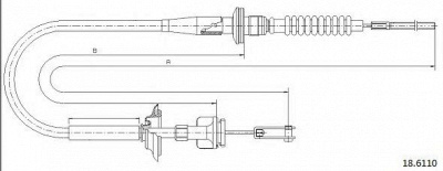 CABOR 186110 -  Трос, управление сцеплением
