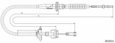 CABOR 186111 -  Трос, управление сцеплением