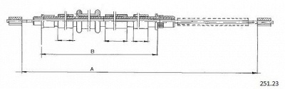 CABOR 25123 -  Трос, стояночная тормозная система