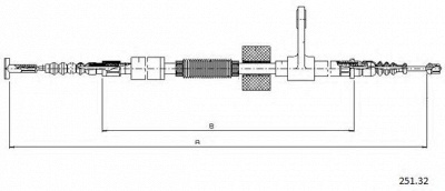 CABOR 25132 -  Трос, стояночная тормозная система