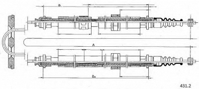 CABOR 4312 -  Трос, стояночная тормозная система
