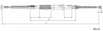 CABOR 46115 -  Трос, стояночная тормозная система