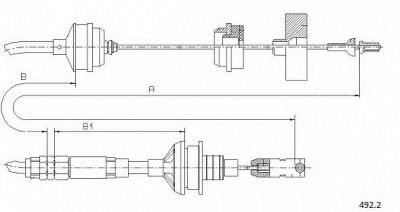 CABOR 4922 -  Трос, управление сцеплением