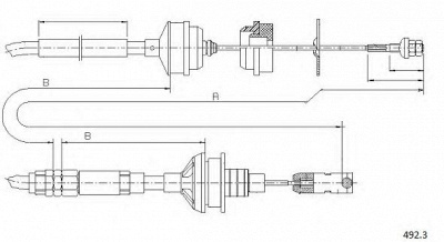 CABOR 4923 -  Трос, управление сцеплением
