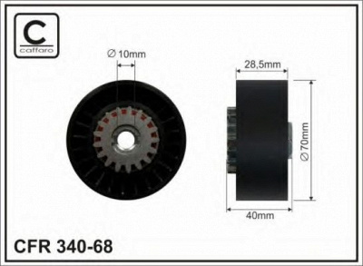 CAFFARO 34068 -  РОЛИК П/КЛИН. РЕМНЯ PSA BERLINGO, 206, OP ASTRA J