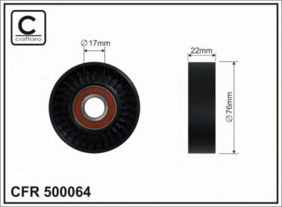 CAFFARO 500064 -  Натяжной ролик, поликлиновой ремень