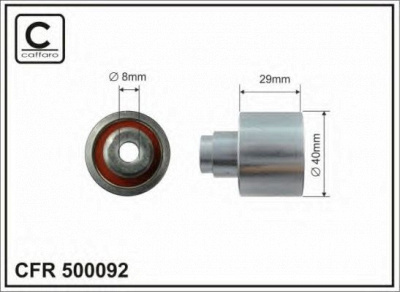 CAFFARO 500092 -  Паразитный / Ведущий ролик, зубчатый ремень