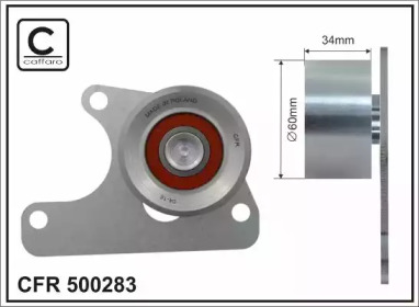 CAFFARO 500283 -  Паразитный / Ведущий ролик, зубчатый ремень