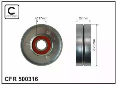 CAFFARO 500316 -  Натяжной ролик, поликлиновойремень