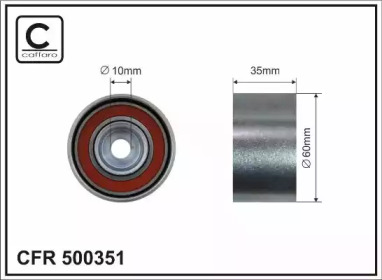 CAFFARO 500351 -  Паразитный / ведущий ролик, зубчатый ремень
