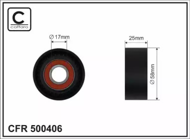 CAFFARO 500406 -  Натяжной ролик, поликлиновойремень