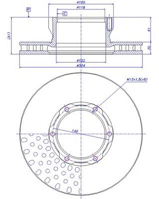 CAR 150295 -  Тормозной диск